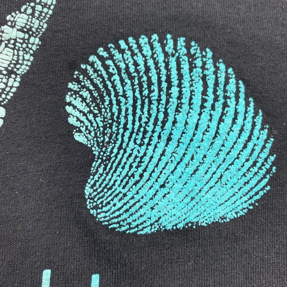 Vintage Stedman Hawaii Shirt Men XS Women S Black Hawaiian Shells Single Stitch - Picture 3 of 10